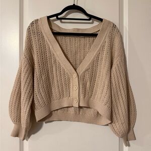 Women's Beige Knit Sweater Set Size Small